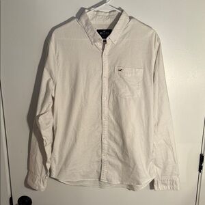 Hollister Men's Cream Button Down Shirt